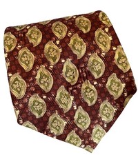 GUESS 100% Silk Dark Red Patterned Necktie Made In USA 58” x 4.25”