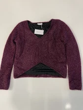 Lovers + friends Gerona metallic in magenta sweater size S