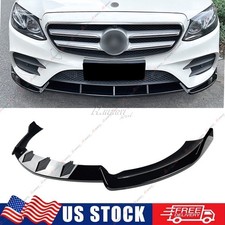 For 17-20 Mercedes Benz W213 E-class Gloss Black 3pc Vip Style Front Bumper Lip