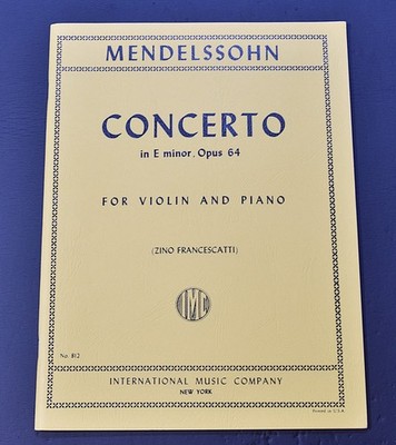 IMC Mendelssohn Violin Concerto E Minor Op 64 International Music CO. NY
