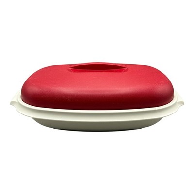 Tupperware Siebservierer 3 Teilig Oval Tupperdose Siebeinsatz 28x17cm Rot Weiß