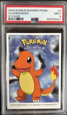 2000 Pokemon Dunkin Boomer Charmander Sticker #4 - PSA 9 - POP 2