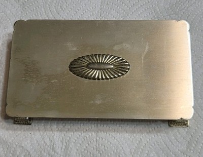 Vintage Ronson Silver Plated Cigarette Box 7'' long 4'' w MCM 