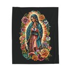 Mexican Virgin of Guadalupe Velveteen Plush Blanket, Cozy Throw for Home Décor