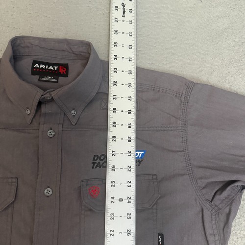Ariat FR Shirt Mens Size Large Tall Gray Long Sleeve Button Up * - Picture 4 of 10