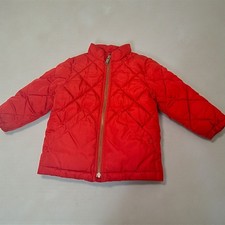 Baby Gap Unisex 18 24 Months Red Puffer Jacket Brass Zipper Nylon Lining Warm