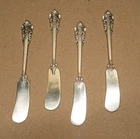 4 Wallace Grande Baroque Sterling Silver 6.25” Solid Butter Spreaders 130 Grams