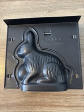 Zenker Metal Chocolate mold Rabbit with clips. Teflon Coated Made in Germany