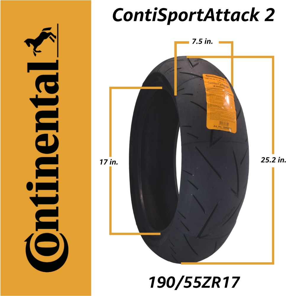 Continental Sport Attack 2 190/55ZR17 Rear Motorcycle Tire with