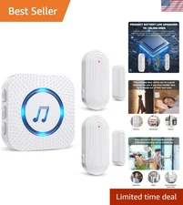 Entry Alarm Wireless Door Chime - Touch Control, 5 Volume Levels & 500FT Range