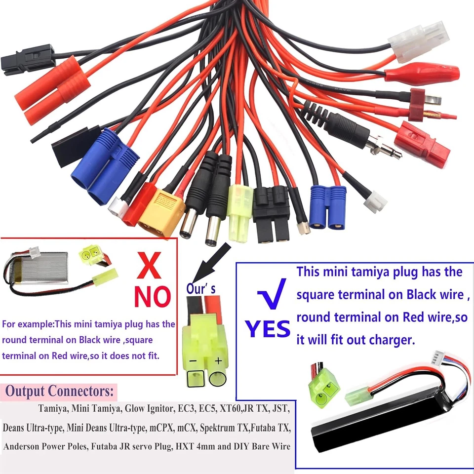 19 in 1 RC Car Truck Lipo Battery Multi Charger Adapter Lead Cable Converter - Image 3 of 4