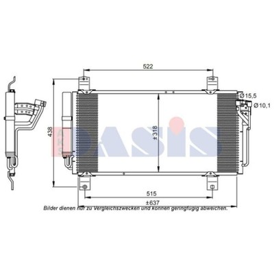 Produktbild von KONDENSATOR KLIMAANLAGE +TROCKNER FÜR OPEL ASTRA H ZAFIRA B 1.4-1.8 AB
