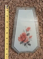 OK Lighting Lamp Glass Light Panel Replacement Pane Vintage Roses Rose Bush 