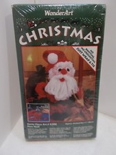Christmas 1994 WonderArt 20oz Bottle Santa Claus Yarn Felt Craft Kit 11" NOS