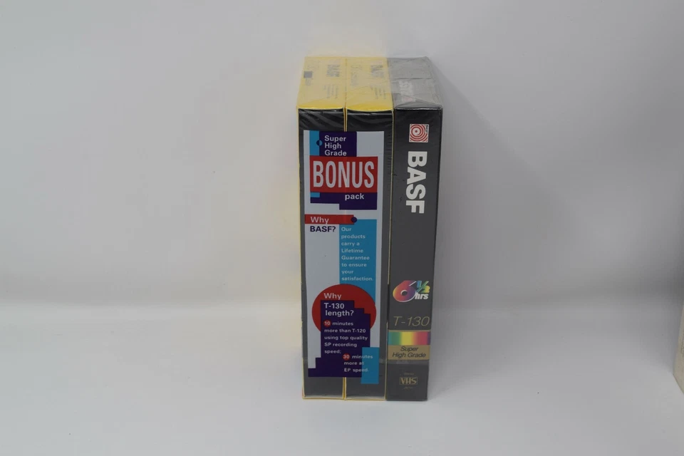 3pack BASF Blank VHS Tapes T-130 Video Cassette VCR Brand New 6.5 Hours - Image 4 of 4