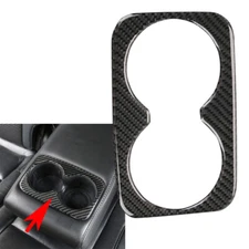 Real Carbon Fiber Rear Seat Water Cup Holder Trim Cover Fit 11-22 Grand Cherokee