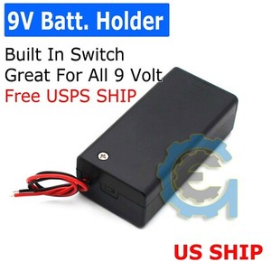 10Pcs 9V Volt PP3 Battery Holder Box DC Case With Wire Lead ON//OFF Switch Cover