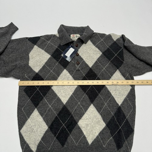*NWT* Vintage Pringle Small Lamswool Made in Scotland Diamond Sweater Collared - Picture 6 of 7