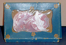 Vintage Embossed Seals Pink Stork Delivering Baby Girl
