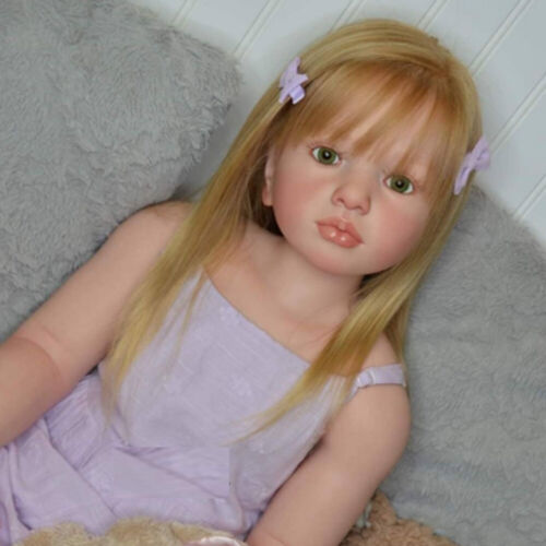 40 Zoll Reborn Puppe bemaltes Set handverwurzelte Haare Kleinkind Mädchen Stoffkörper Puppe Geschenk - Bild 3 von 5