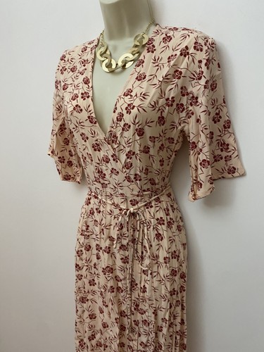 ✨NUEVO CON ETIQUETAS $228 FIEL A LA MARCA Maxi Vestido Riveria Envolvente Nordstrom Saks Talla 8/Mediano - Imagen 5 de 13