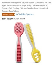 NumNum Pre-Spoon GOOtensils Baby Spoon Set 6 Months BPA Free Silicone