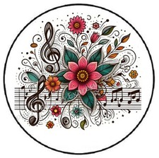 FLORAL MUSIC ENVELOPE SEALS LABELS STICKERS PARTY FAVORS