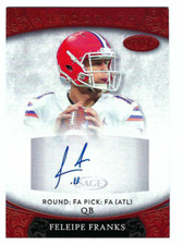 FELEIPE FRANKS 2021 SAGE ASPIRE FOOTBALL ROOKIE AUTO - RED PARALLEL