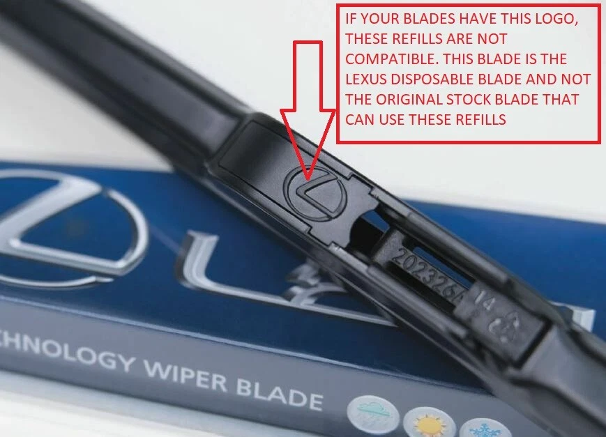 JUEGO DE INSERTOS LIMPIAPARABRISAS DELANTERO DE FÁBRICA LEXUS 2015-2021 NX200t NX300h NX300 Foto 2 de 2