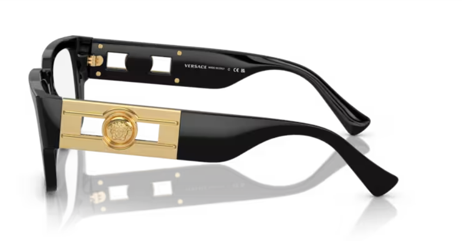 Versace 0VE3350 GB1 Black/Gold 55mm Square Women