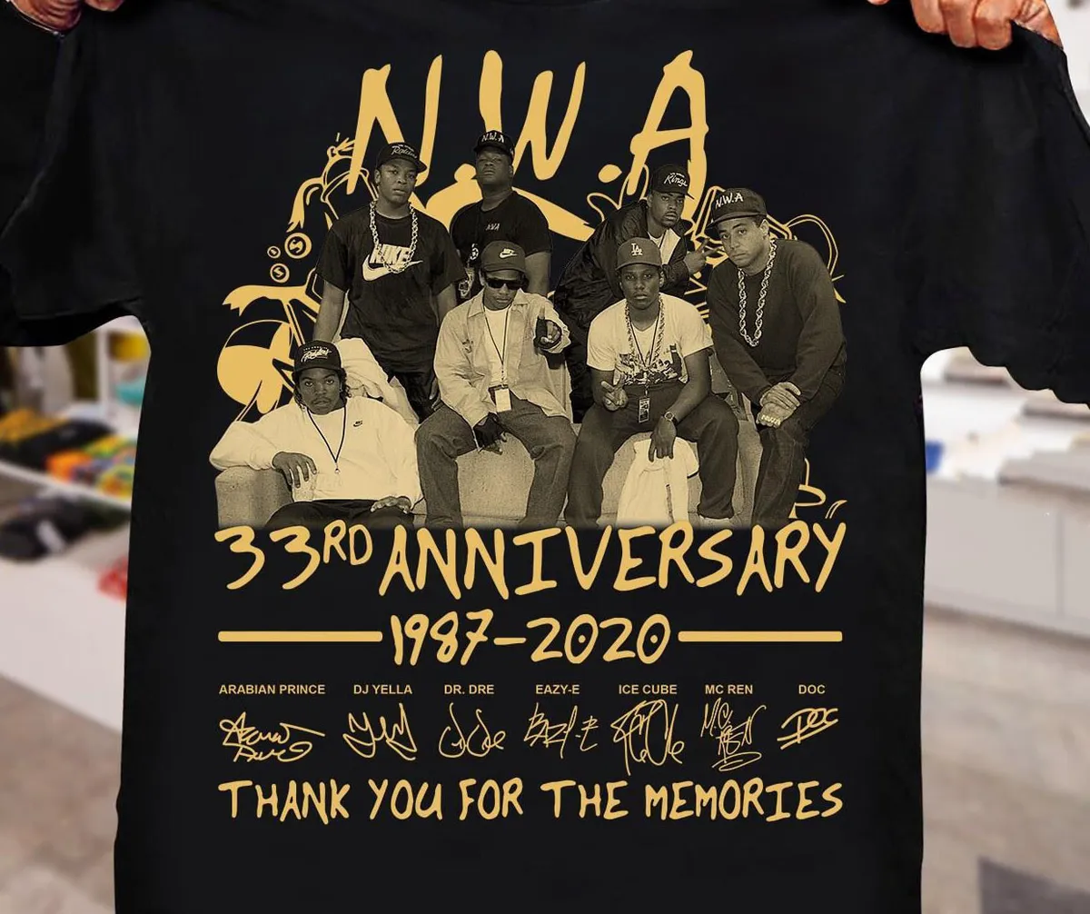 Vintage NWA Memories Hip Hop Men T-shirt Black Cotton All Sizes S