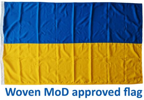 Ukraine sewn MoD approved flag woven fabric Ukrainian UKR stitched quality 5x3ft - Picture 1 of 3