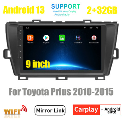 4+64GB 9inch Carplay For Toyota Prius 2010-2015 Android 13 Stereo Radio GPS Navi
