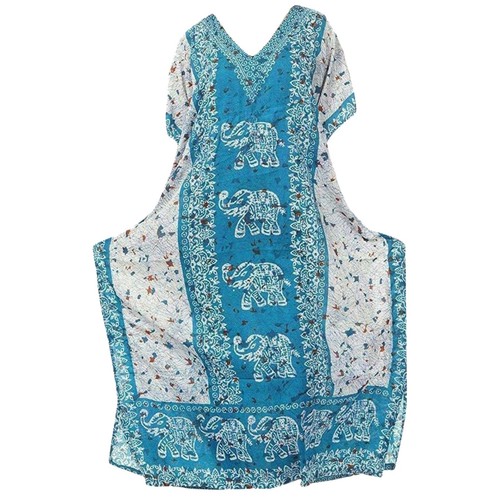 Women's Long Kaftan Elephant Boho Dress Beach Cover Up Caftan Nightwear Maxi - Picture 15 of 19