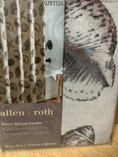 allen roth 70-in L Rustic Shell Shells Polyester Shower Curtain