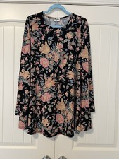 SHOW ME YOUR MUMU FLORAL LONG SLEEVE TUNIC DRESS SZ L