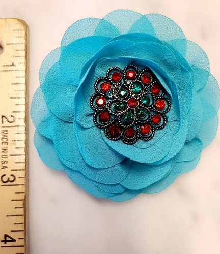 Pet Jewelry Floral Rhinestone Dog Cat Large Decorative Collar Charm Brooch #D5 - Picture 2 of 3