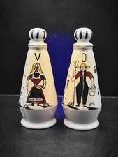 Vintage Pennsburry Pottery Oil And Vinegar Cruets Dutch Farmers