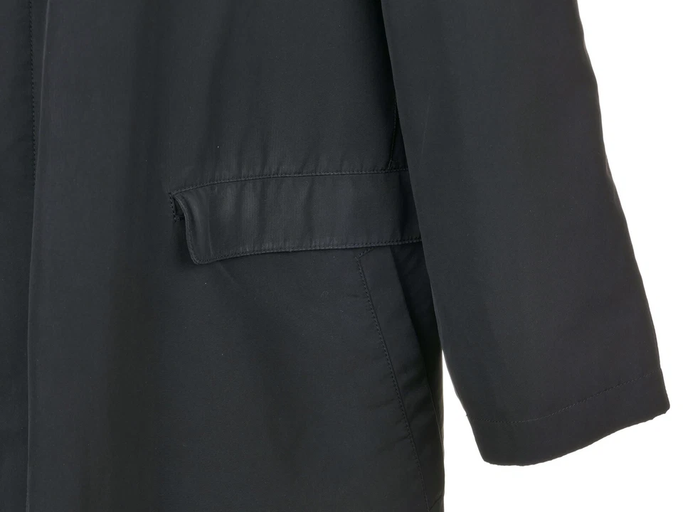 Sanyo твердый черный полиэстер дождя траншея молнии в вкладыш мужской Mac гладкий плащ M - Изображение 3 из 4