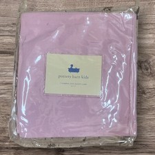 NEW IN PKG Pottery Barn Kids Chambray Large Oval Basket Liner Large Pink Cotton