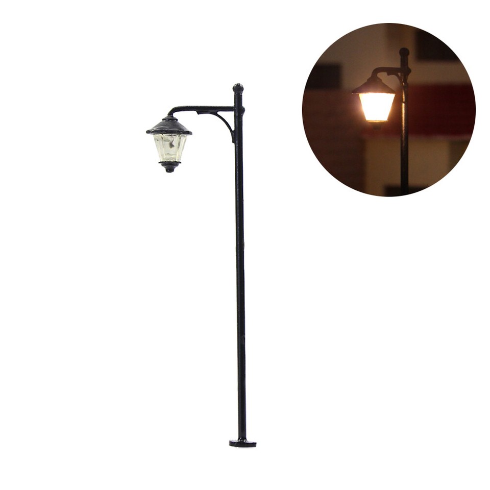 5 Lampadaires Modélisme Ferroviaire Échelle HO/OO - Éclairage LED Blanc Chaud - Pour Réseaux Trains Miniatures - 2