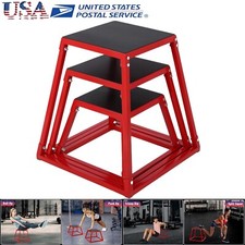 Plyometric Jump Box Steel Plyo Boxes with Rubber Pad for Home Gym Jump Platforms