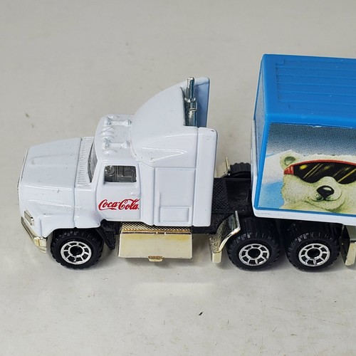 Coca-Cola Super Rigs Hard Working Polar Bear Logo Matchbox Semi Truck 35221 1:64 - Picture 2 of 14