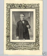 1895 Historical Figure Photogravure Portrait Thomas Edison Inventor Phonograph