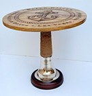 round Wooden coffee table maritime sea marine anchor logo bar & cafe decor table
