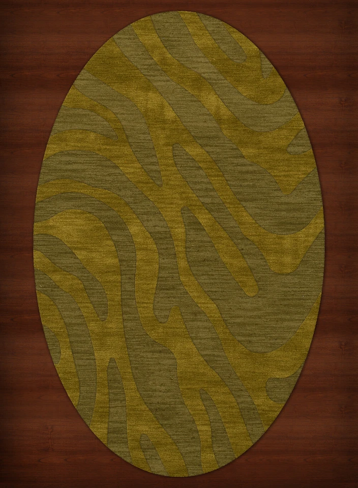 Green Swirls Lines Stripes Transitional Area Rug Animal Print DV2 - Image 2 of 2