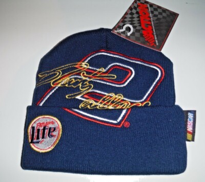 Miller Lite Rusty Wallace #2  Nascar Racing Cuffed Beanie Knit Winter Hat NWT
