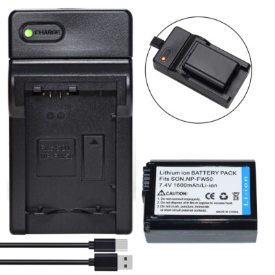 Camera Battery+Charger for Sony NP-FW50 BC-VW1 A7II A7RII A7S II A6500 A7 A7R II