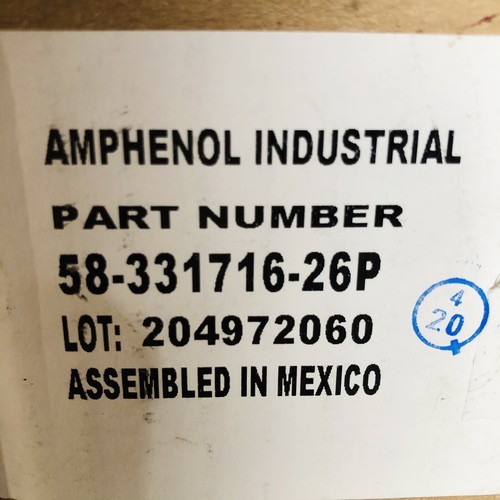 NEW AMPHENOL #PT07SE-16-26P CONNECTOR MINIATURE CYLINDRICAL PIN 26 POS (1) PORT - Picture 9 of 9