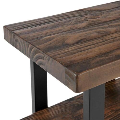 Alaterre Furniture End Table 27"x5"x20" Rustic Natural Solid Wood Heavy Duty - Picture 8 of 8